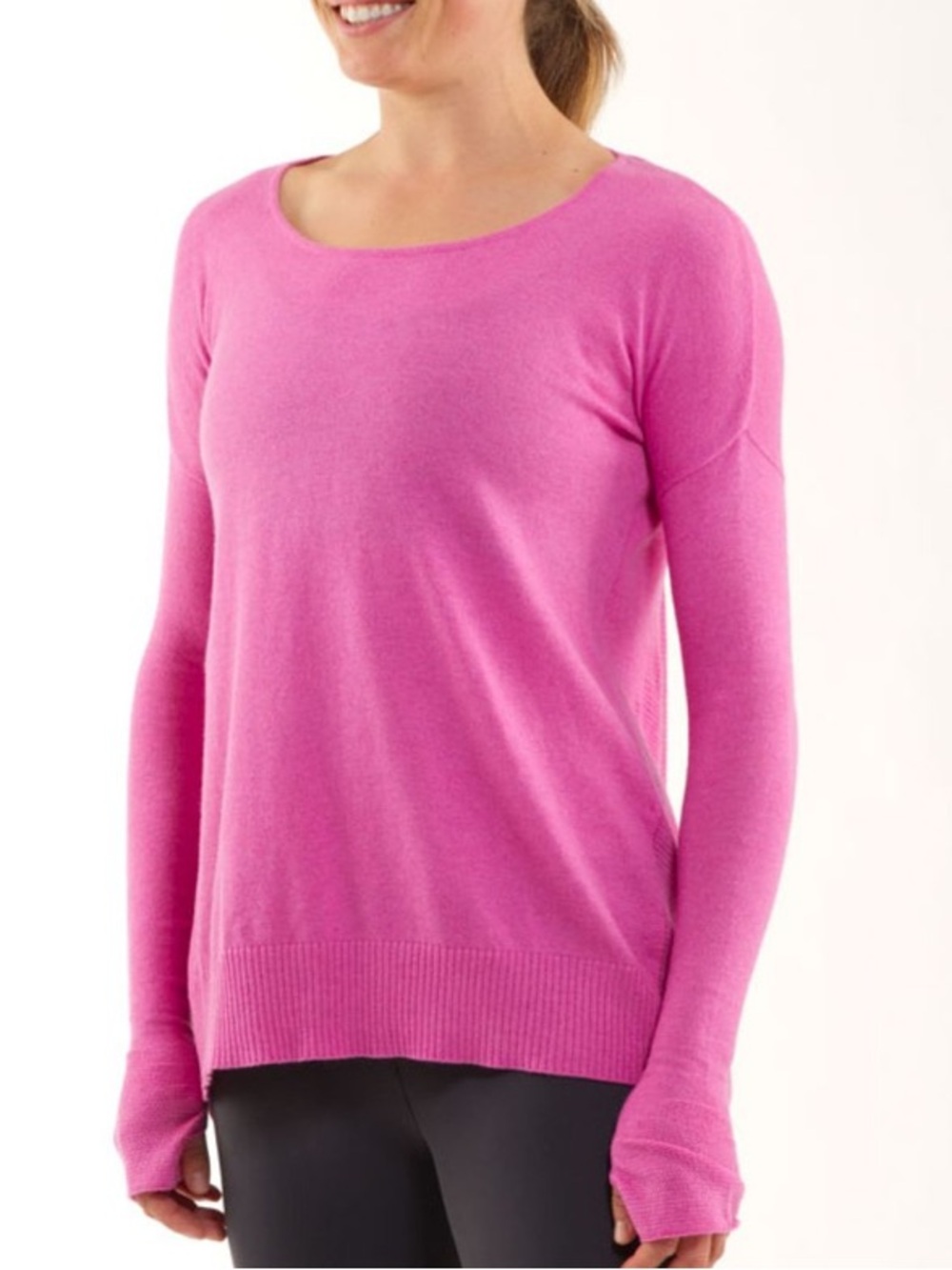 lululemon athletica Pink Scoop Neck Lightweight Sweater